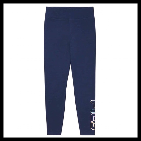 FILA Cotton Leggings High Waisted Fit Color: Peacoat (Navy) New In The Package - Picture 4 of 6